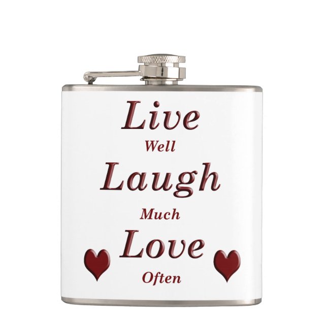 Petaca Live Laugh Love (Anverso)