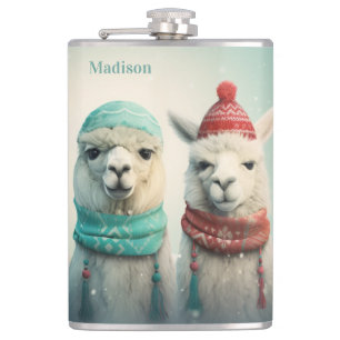 Petaca Llamas de invierno de nombre personalizado