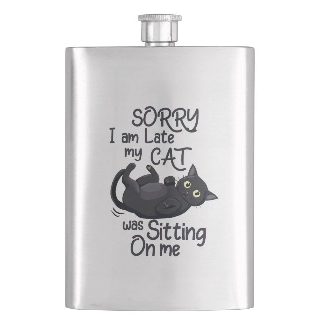 Petaca Lo siento, estoy atrasado - Reglas para Gatos! (Anverso)