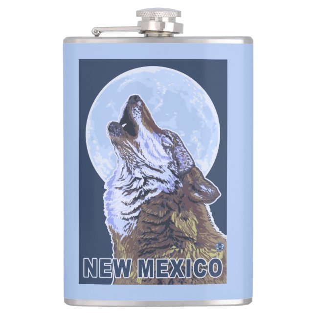Petaca Lobo gris HowlingNew México (Anverso)