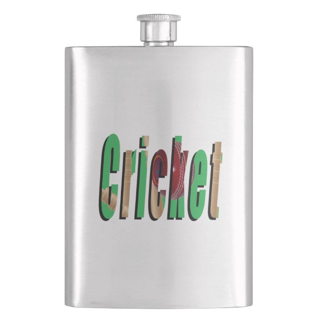 Petaca Logo de Cricket Picture, matraz de cadera clásica (Anverso)