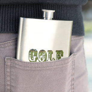 Petaca Logo de imagen de golf dimensional, máscara de cad