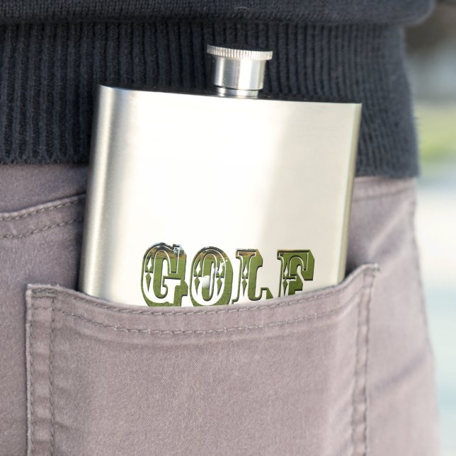 Petaca Logo de imagen de golf dimensional, máscara de cad (In Situ)