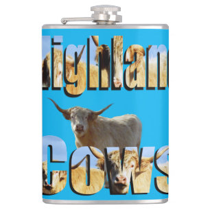 Petaca Logo de la imagen de las vacas Highland,