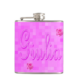 Petaca Logo De Nombre Giulia En Rosa,