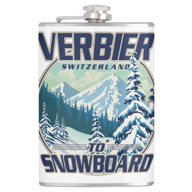 Petaca Logo de Verbier Suiza Snowboard Travel (Anverso)
