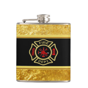 Petaca Logotipo de oro y oro de la Bandera de Incendio