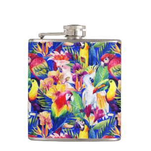 Petaca Loros de la acuarela