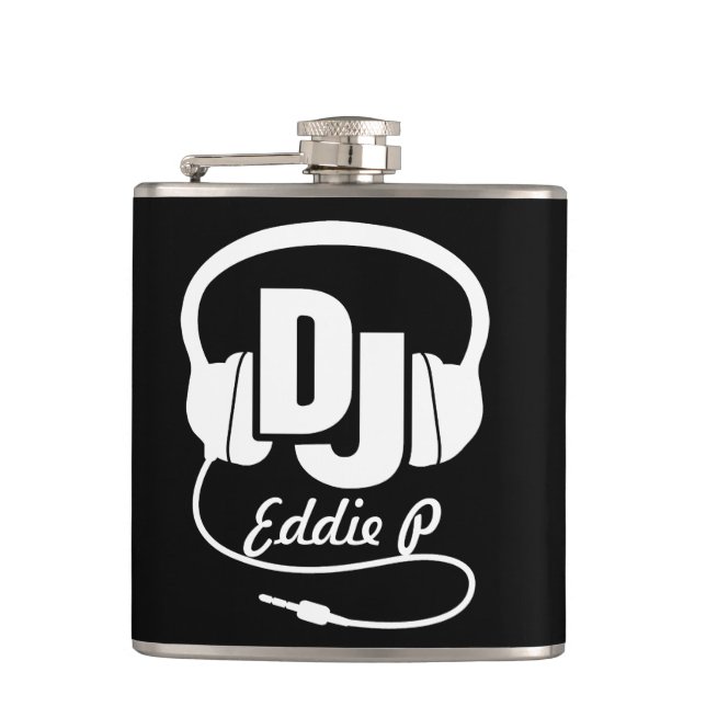 Petaca Los auriculares de DJ añaden su frasco conocido de (Anverso)