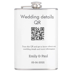 Petaca Los detalles del sitio web del boda scan QR añaden
