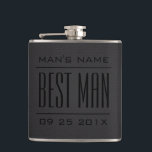 Petaca Los mejores regalos de hombre - Cuero falso negro<br><div class="desc">Elegante groomsman. y plantilla de regalos de matrimonio para el hombre más indicado. textura de imitación de cuero de color negro (imagen de cuero impreso en el matraz).</div>