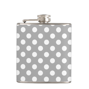 Petaca Los puntos de polka blanco sobre gris