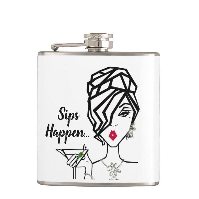Petaca "Los Sips Ocurren..." DIVA Flask (Anverso)