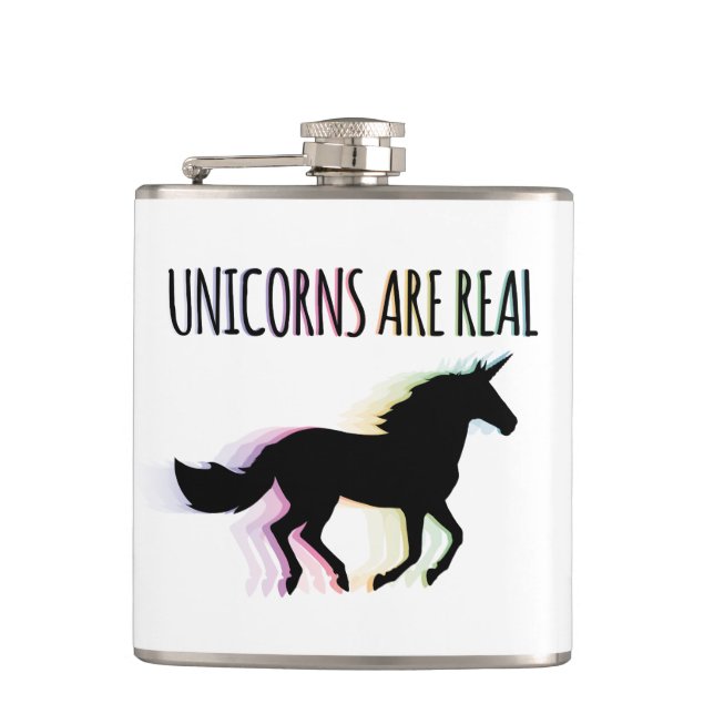 Petaca Los unicornios son reales (Anverso)