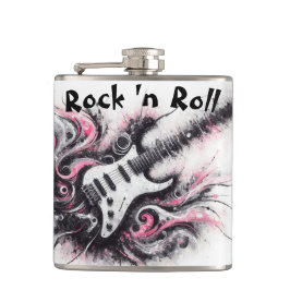 Petaca Love Rock N Roll Electric Guitar Music Black Pink