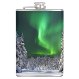 Petaca Luces boreales durante el invierno