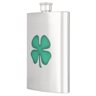 Petaca Lucky 4 Leaf Irish Clover flask de acero inoxidabl