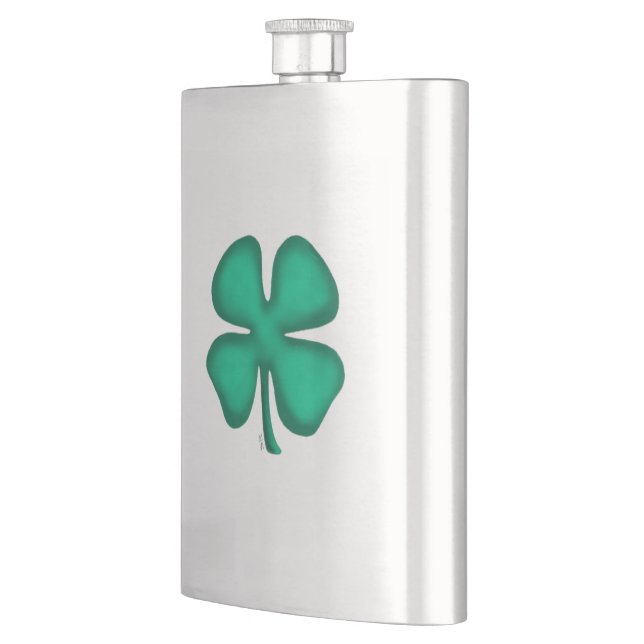 Petaca Lucky 4 Leaf Irish Clover flask de acero inoxidabl (Izquierda)