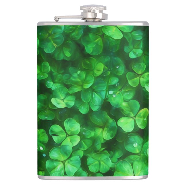 Petaca Lucky Celtic Irish Green Shamrock (Anverso)