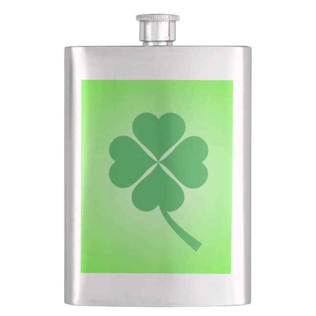 Petaca Lucky Four Leaf Shamrock Design-87906 (Anverso)