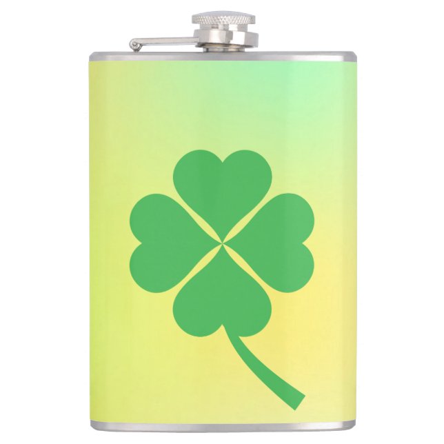 Petaca Lucky Four Leaf Shamrock Design-87906 (Anverso)
