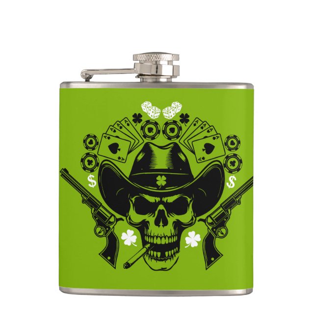 Petaca Lucky Poker Skull (Anverso)