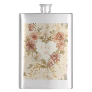 Petaca Lujo, Día de San Valentín, Te Amo, Rosas, Corazón 
