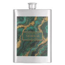 Lujo Esmeralda Malaquita Oro Padrinos Mate