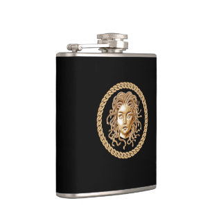Petaca Lujo Medusa Gold Flask