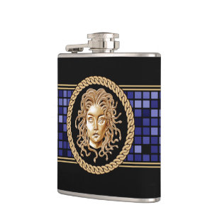 Petaca Lujo Medusa Silver Flask