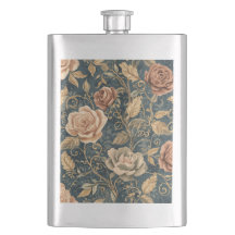 Lujo, Vintage, Jardín de Rosas, Fondo Azul