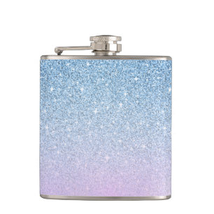 Petaca Lujoso Glitter Falso Elegante Rosa Azul Dorado
