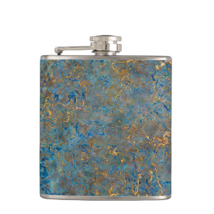 Petaca Lujoso Lapis Lazuli Blue and Gold Marble