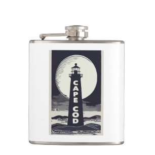Petaca Luna de faro de Cape Cod Massachusetts