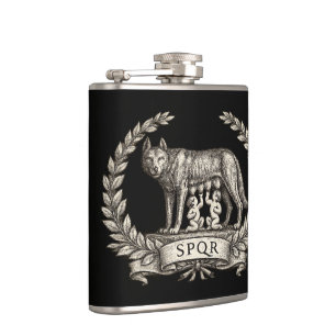 Petaca Lupa Capitolina Vintage Emblema Romulus Remus SPQR