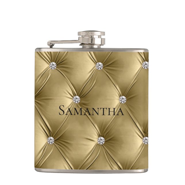 Petaca Luxury Soft Gold Faux Velvet Dama de Honor (Anverso)