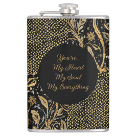 Petaca Luxury, Valentine's Day,Black Gold Florals ,Pixel 