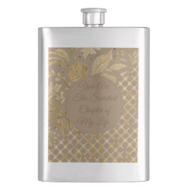 Petaca Luxury,Valentine's Day,Gold Flowers,Pixels Pattern