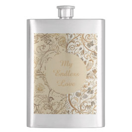 Petaca Luxury,Valentine's Day,Lovely Gold Flowers Pattern