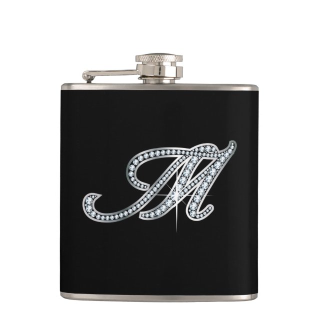 Petaca M Script "Diamond Bling" Flask (Anverso)