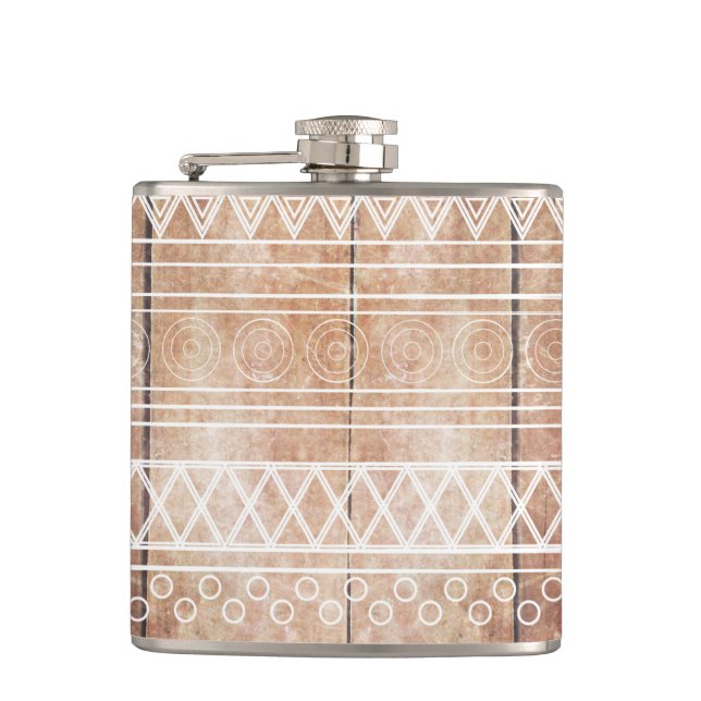 Petaca Madera tribal azteca del vintage (Anverso)