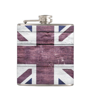 Petaca Madera virgen de bandera británica