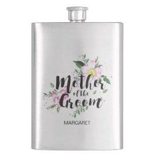 Petaca Madre del Novio Rosa Floral Acuarela Boda