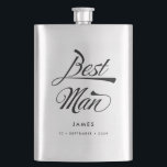 Petaca Magnífica Tipografía Retro Mejor Hombre Groomsmen<br><div class="desc">Este matraz personalizado es un elegante regalo vintage de Best Man. Fuente inspirada en Funky Retro y tu nombre y fecha de elección! ¿Desea más elementos bodas en este estilo? ¡Envíame un mensaje!</div>