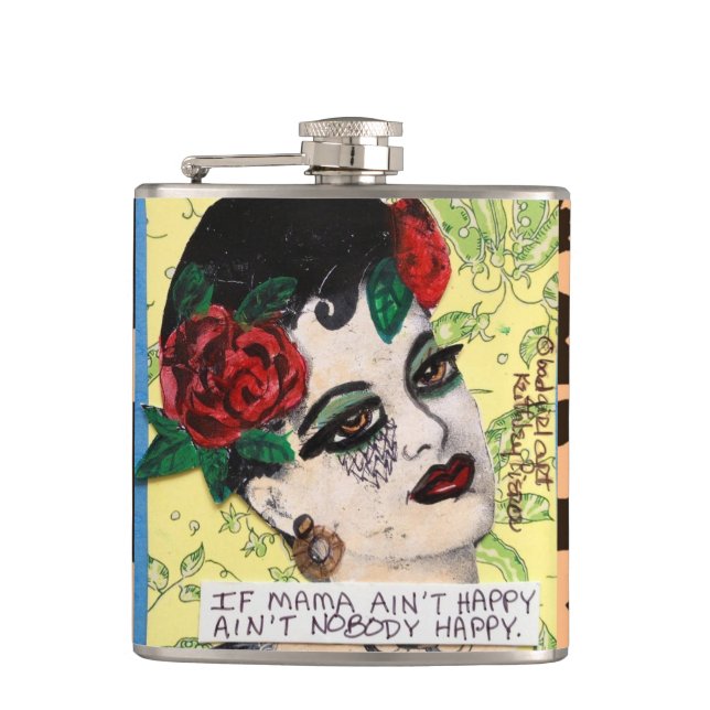 Petaca MAL CHICA FLASK-Si mamá no está feliz (Anverso)