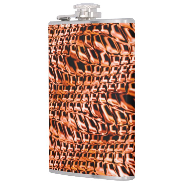 Petaca Malla de yute de coral torcido y ondulado, naranja (Izquierda)