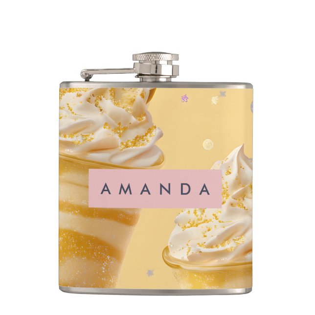 Petaca Malteada Personalizada con Torbellino de Caramelo  (Anverso)