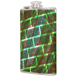 Petaca Manchas verdes y rojas, arañazos y efecto de pared