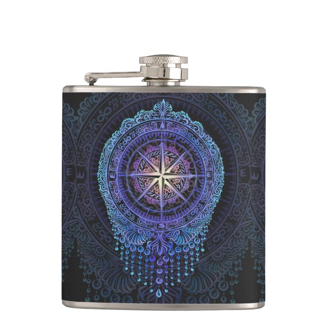 Petaca Mandala de brújula celeste (Anverso)