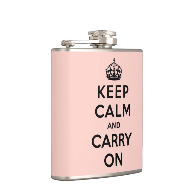 Petaca mantén la calma y sigue adelante - rosa y negro (Derecha)